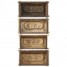 Taca 4 pcs Brązowy 30 x 15 x 9 cm Lite Drewno Recyklingowe