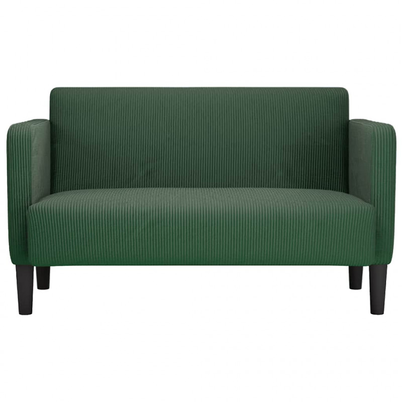 Sofa dwuosobowa ciemnozielona 109 cm Tkanina sztruksowa