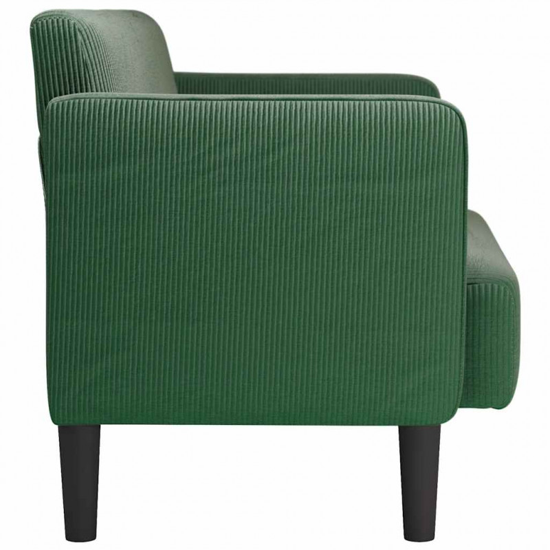 Sofa dwuosobowa ciemnozielona 109 cm Tkanina sztruksowa