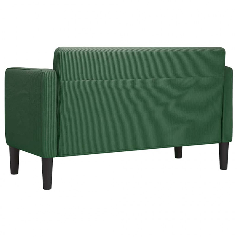 Sofa dwuosobowa ciemnozielona 109 cm Tkanina sztruksowa