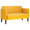 Sofa dwuosobowa Jasnożółta 109 cm Tkanina sztruksowa