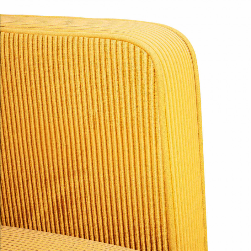 Sofa dwuosobowa Jasnożółta 109 cm Tkanina sztruksowa