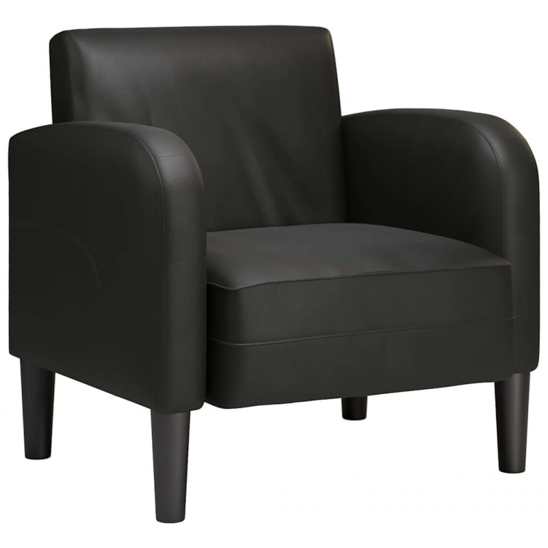 Sofa Fotel z Podłokietnikami Czarny 54 cm Skóra ekologiczna