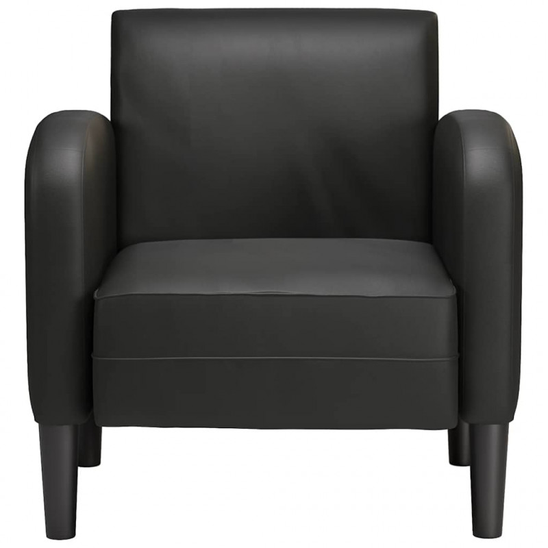 Sofa Fotel z Podłokietnikami Czarny 54 cm Skóra ekologiczna