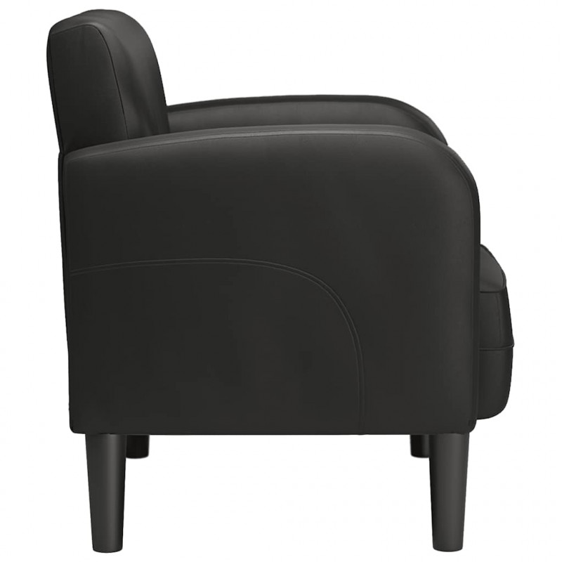 Sofa Fotel z Podłokietnikami Czarny 54 cm Skóra ekologiczna