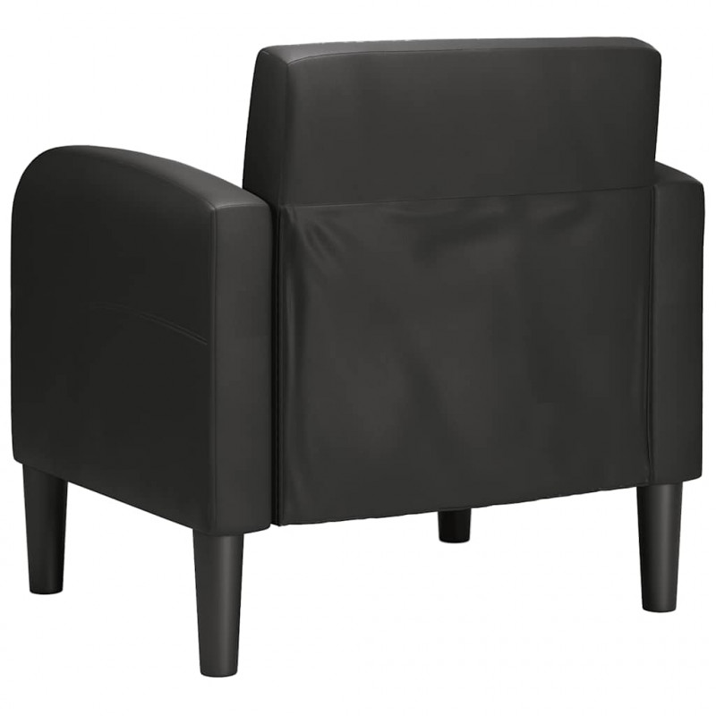 Sofa Fotel z Podłokietnikami Czarny 54 cm Skóra ekologiczna