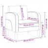 Sofa Fotel z Podłokietnikami Czarny 54 cm Skóra ekologiczna