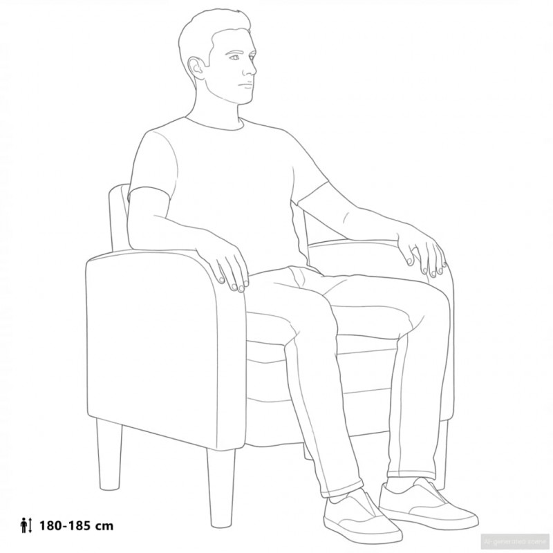 Sofa Fotel z Podłokietnikami Czarny 54 cm Skóra ekologiczna
