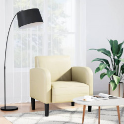 Sofa Fotel z Podłokietnikami Kremowy 54 cm Skóra ekologiczna