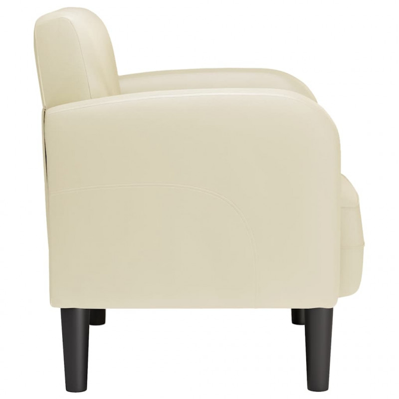 Sofa Fotel z Podłokietnikami Kremowy 54 cm Skóra ekologiczna
