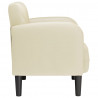 Sofa Fotel z Podłokietnikami Kremowy 54 cm Skóra ekologiczna