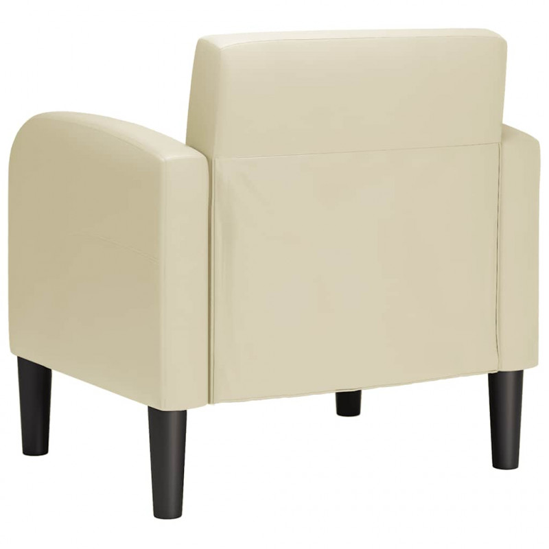 Sofa Fotel z Podłokietnikami Kremowy 54 cm Skóra ekologiczna