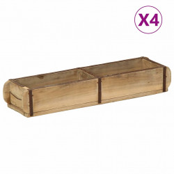Taca 4 pcs Brązowy 57 x 15 x 9 cm Lite Drewno Recyklingowe