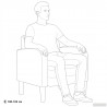 Sofa Fotel z Podłokietnikami Kremowy 54 cm Skóra ekologiczna