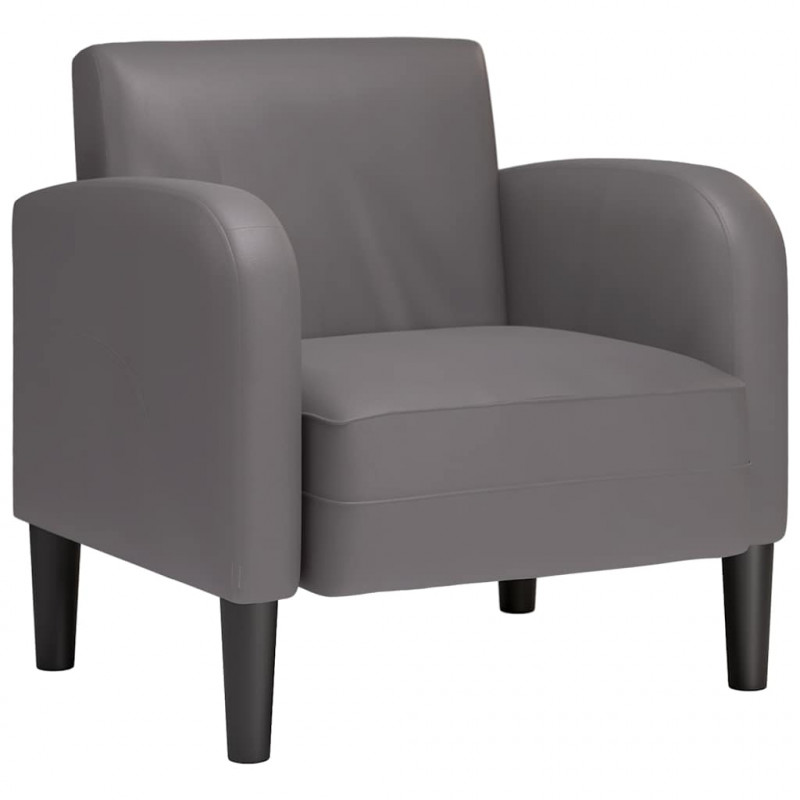 Sofa Fotel z Podłokietnikami Szary 54 cm Skóra ekologiczna