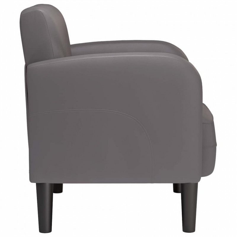 Sofa Fotel z Podłokietnikami Szary 54 cm Skóra ekologiczna