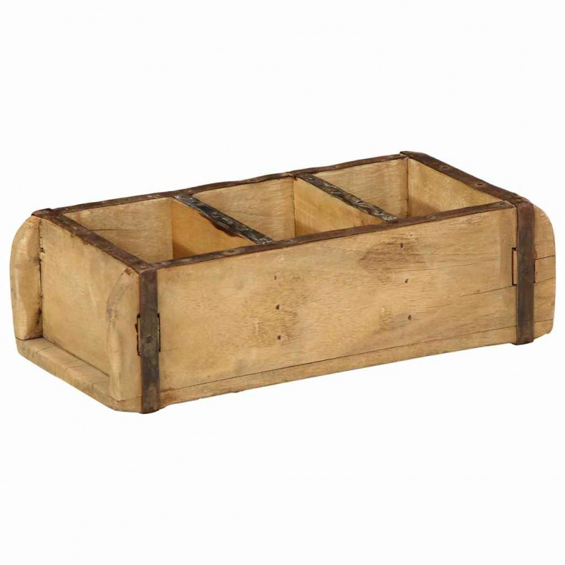 Taca Brązowy 30 x 14 x 9 cm Lite Drewno Recyklingowe