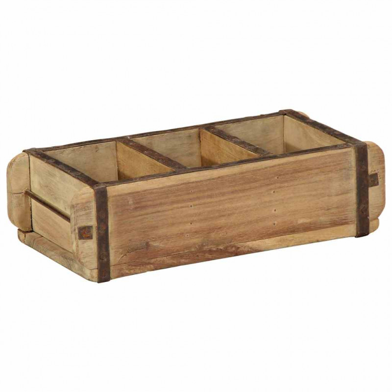 Taca Brązowy 30 x 14 x 9 cm Lite Drewno Recyklingowe