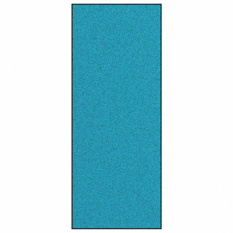 Dywanik wejściowy Cyan i Czarny 120 x 300 cm Poliamid i PVC