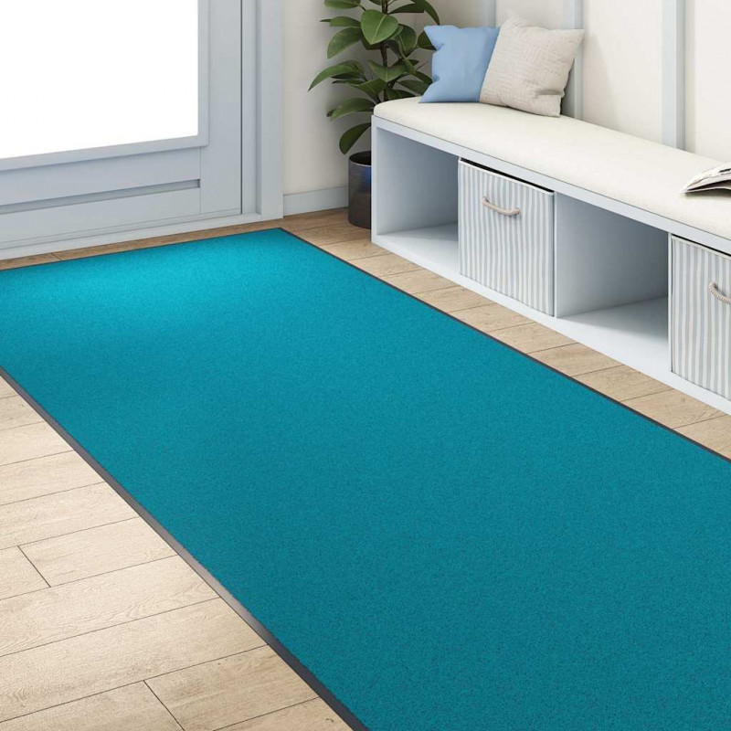 Dywanik wejściowy Cyan i Czarny 120 x 300 cm Poliamid i PVC