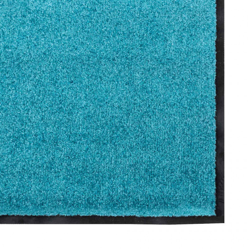 Dywanik wejściowy Cyan i Czarny 120 x 300 cm Poliamid i PVC
