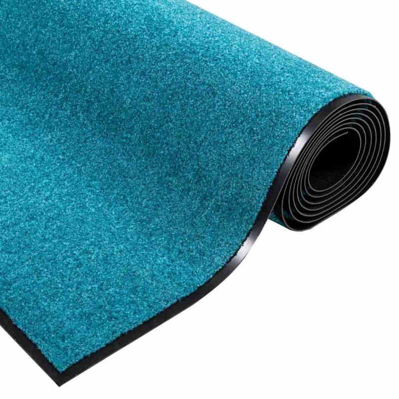 Dywanik wejściowy Cyan i Czarny 120 x 300 cm Poliamid i PVC