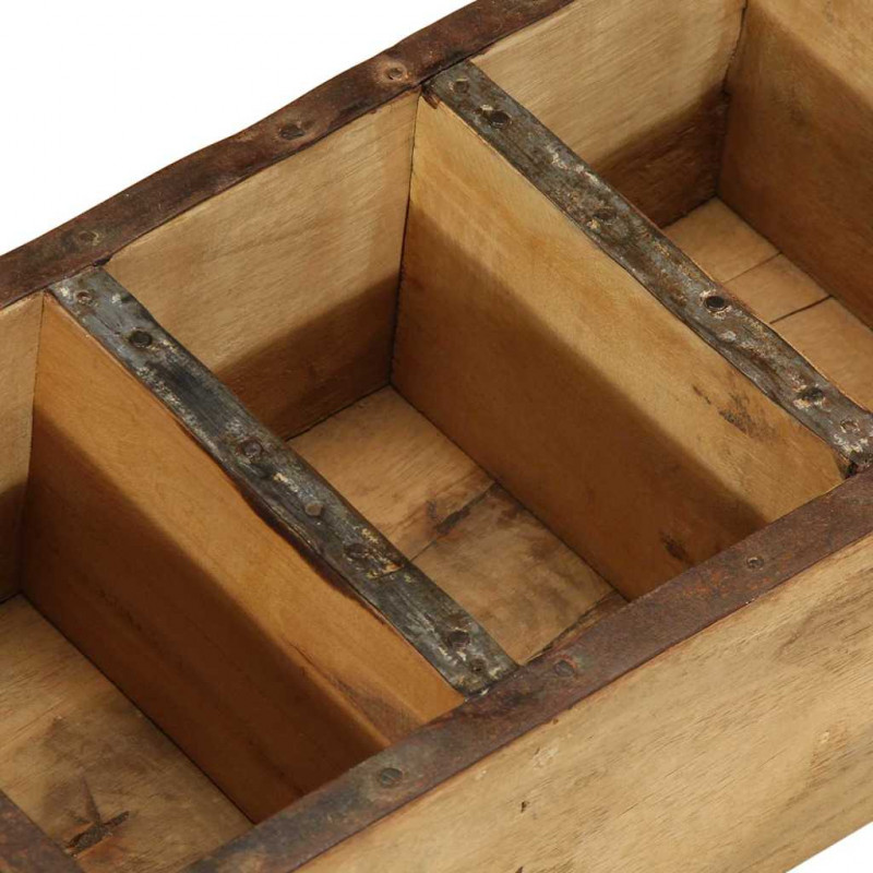 Taca 4 pcs Brązowy 30 x 14 x 9 cm Lite Drewno Recyklingowe