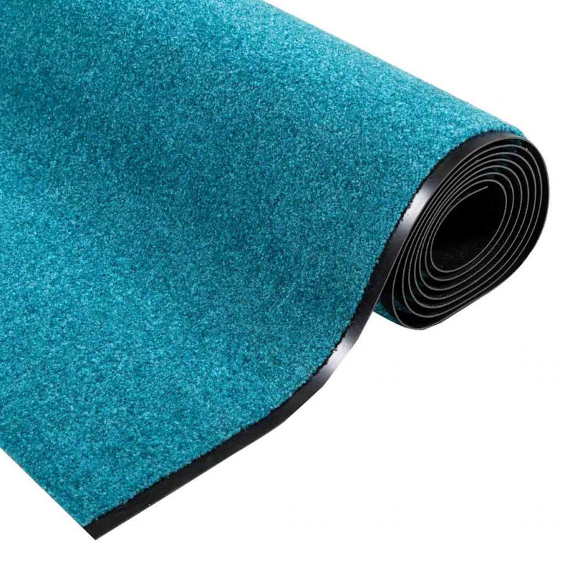 Dywanik wejściowy Cyan i Czarny 120 x 400 cm Poliamid i PVC