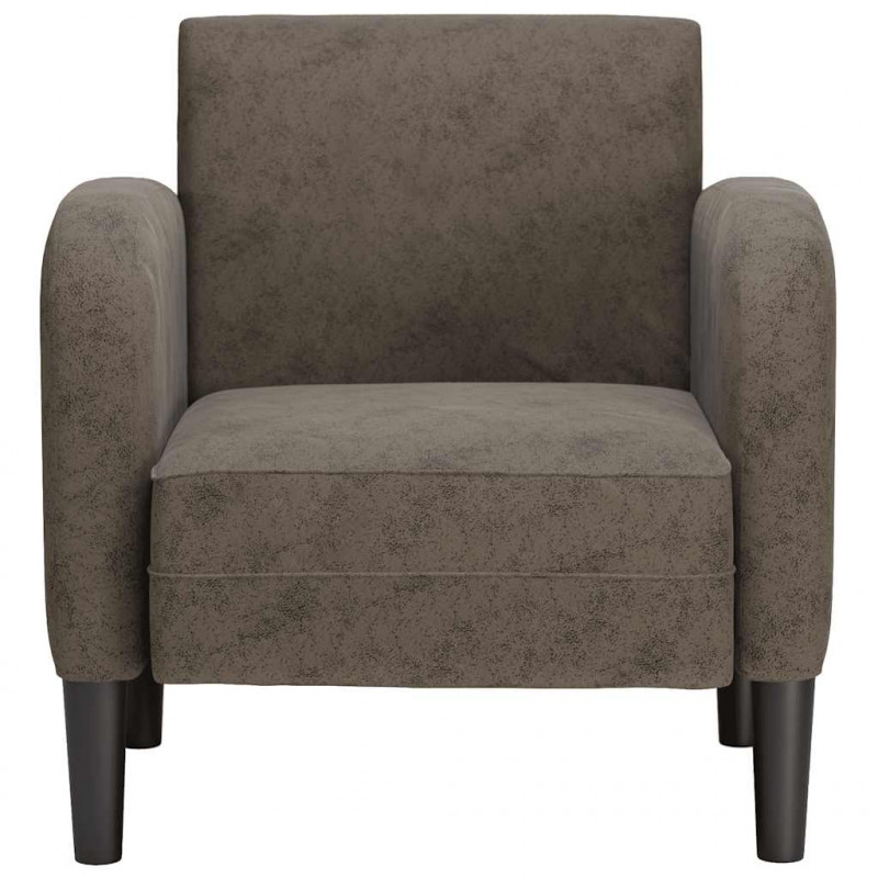 Sofa Fotel z Podłokietnikami Ciemnoszary 54cm Skóra ekologiczna