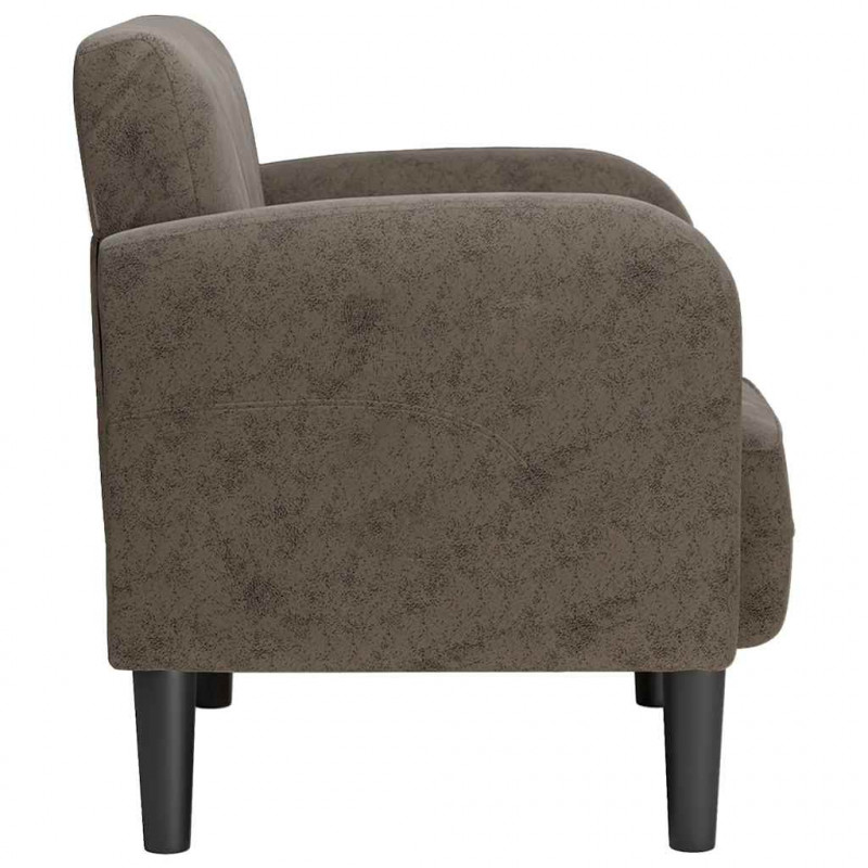 Sofa Fotel z Podłokietnikami Ciemnoszary 54cm Skóra ekologiczna