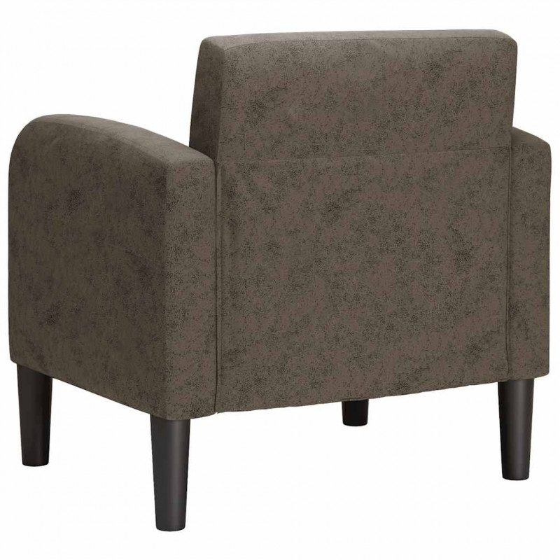 Sofa Fotel z Podłokietnikami Ciemnoszary 54cm Skóra ekologiczna