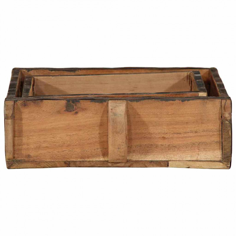 Taca 2 pcs Brązowy 29 x 31 x 10 cm Lite Drewno Recyklingowe