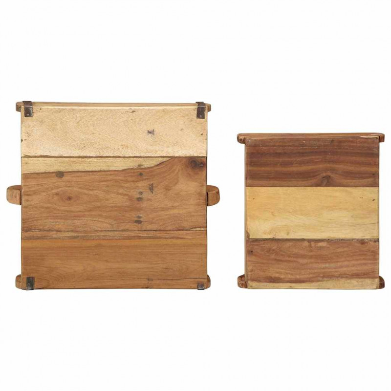 Taca 2 pcs Brązowy 29 x 31 x 10 cm Lite Drewno Recyklingowe