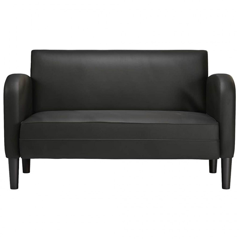 Sofa dwuosobowa czarna 110 cm ze skóry ekologicznej