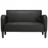 Sofa dwuosobowa czarna 110 cm ze skóry ekologicznej