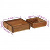 Taca 2 pcs Brązowy 29 x 31 x 10 cm Lite Drewno Recyklingowe