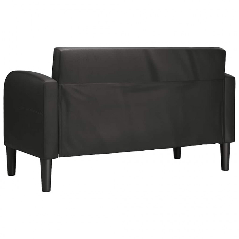 Sofa dwuosobowa czarna 110 cm ze skóry ekologicznej