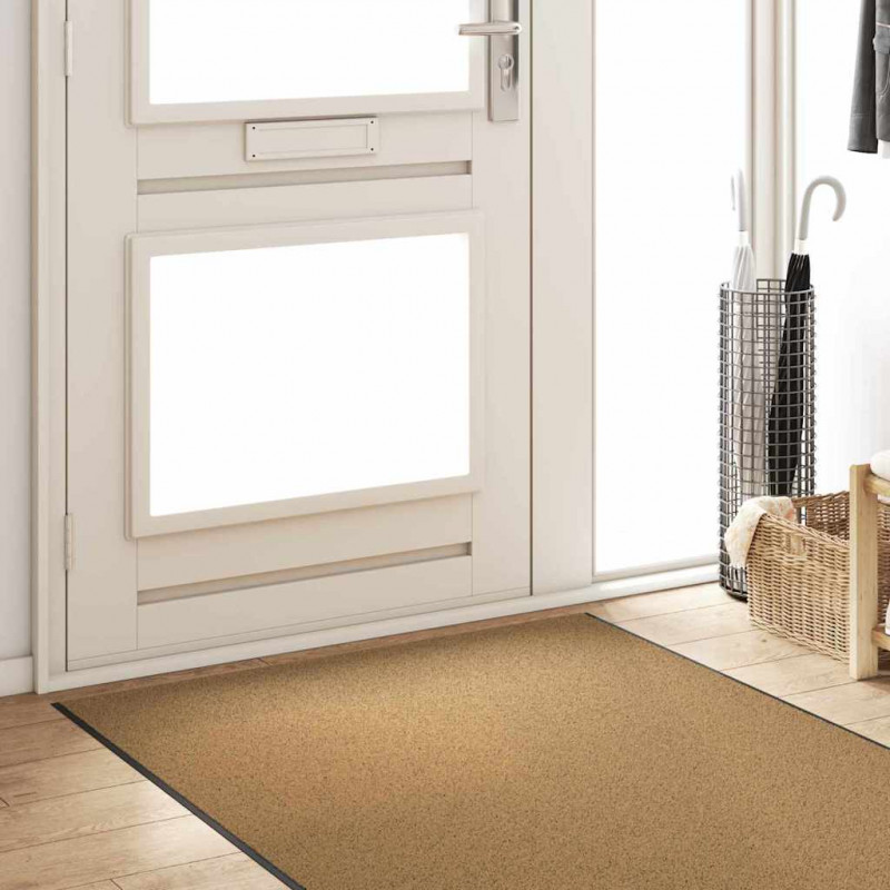 Dywanik wejściowy Kremowy i czarny 120 x 350 cm Poliamid i PVC