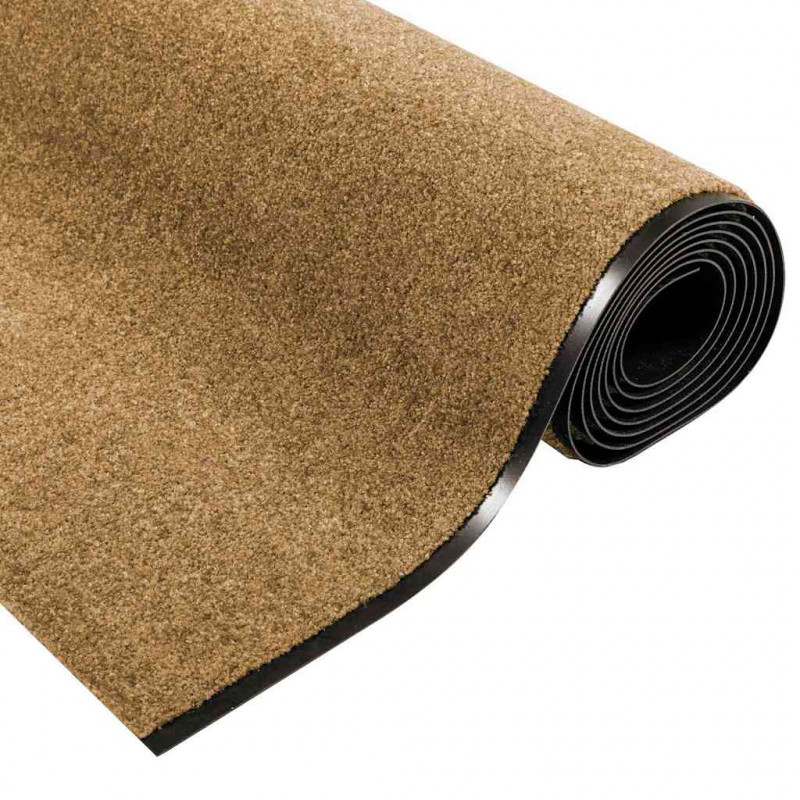 Dywanik wejściowy Kremowy i czarny 120 x 350 cm Poliamid i PVC