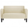 Sofa dwuosobowa kremowa 110 cm ze skóry ekologicznej
