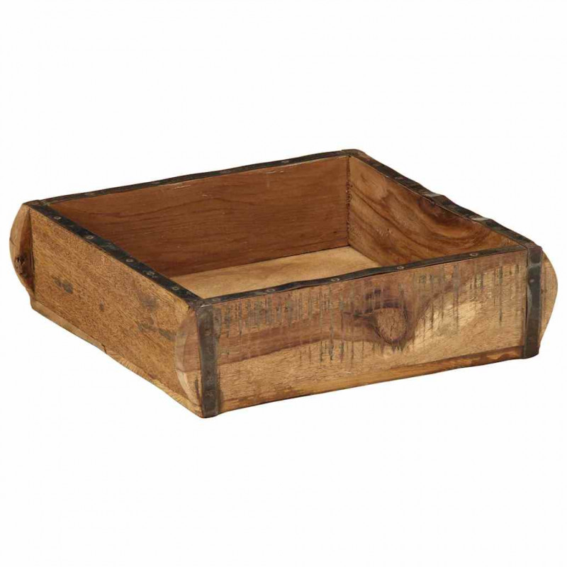 Taca 4 pcs Brązowy 29 x 31 x 10 cm Lite Drewno Recyklingowe