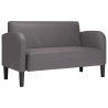 Sofa dwuosobowa Szara 110 cm Skóra ekologiczna