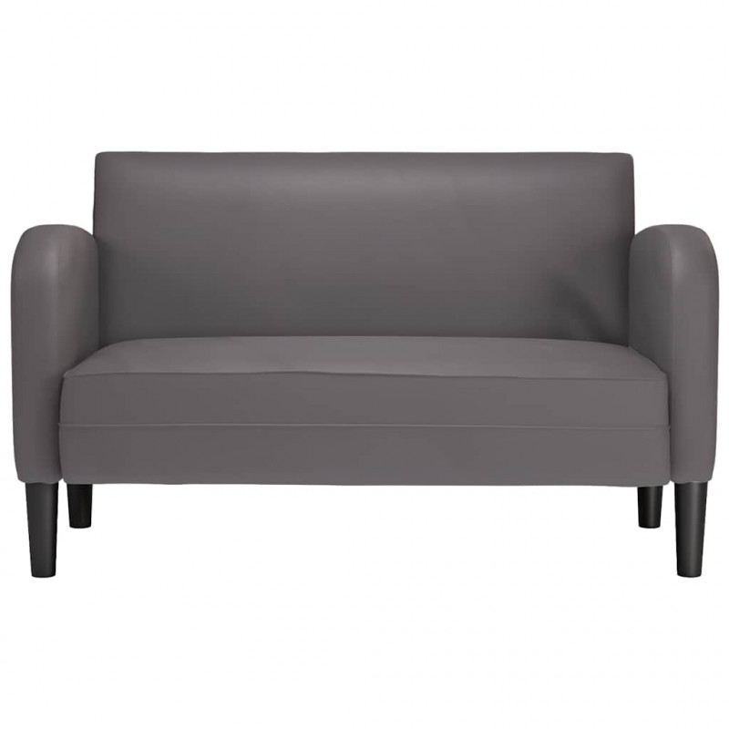 Sofa dwuosobowa Szara 110 cm Skóra ekologiczna