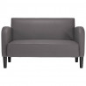 Sofa dwuosobowa Szara 110 cm Skóra ekologiczna
