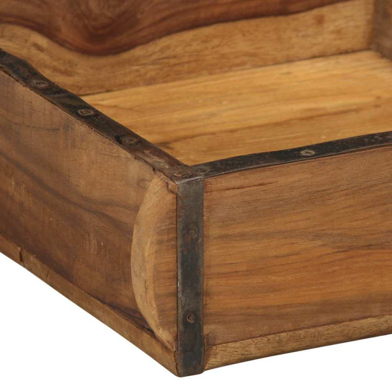 Taca 4 pcs Brązowy 29 x 31 x 10 cm Lite Drewno Recyklingowe