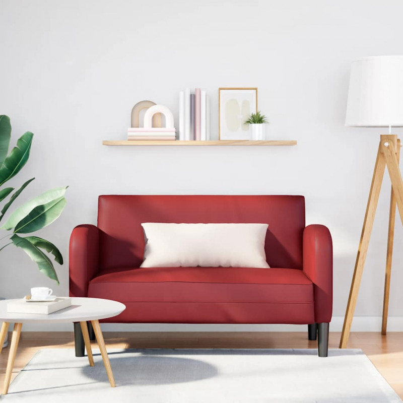 Sofa dwuosobowa w kolorze czerwonego wina 110 cm