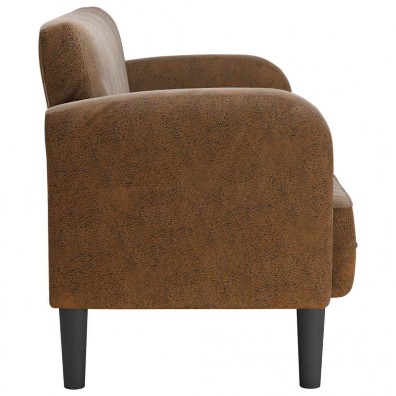 Sofa dwuosobowa brązowa 110 cm sztuczna skóra