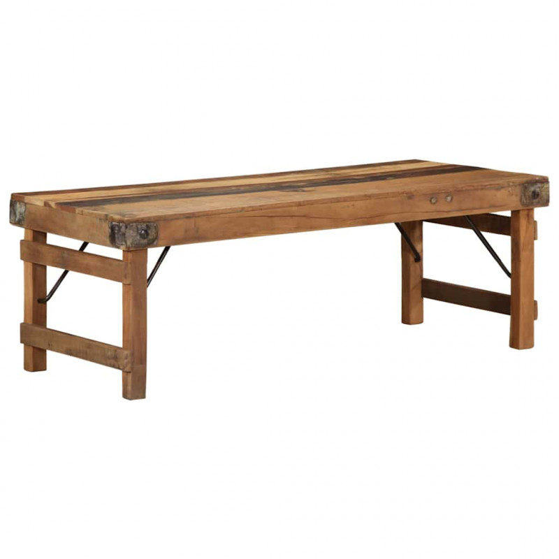 Stolik kawowy Brązowy 110 x 55 x 40 cm Lite Drewno Recyklingowe