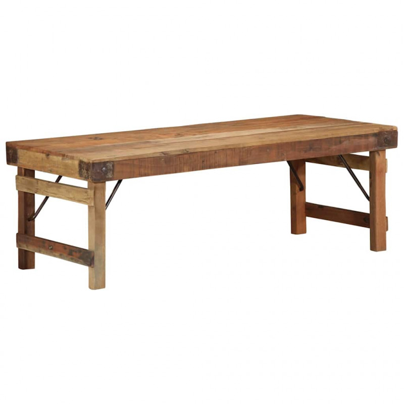 Stolik kawowy Brązowy 110 x 55 x 40 cm Lite Drewno Recyklingowe