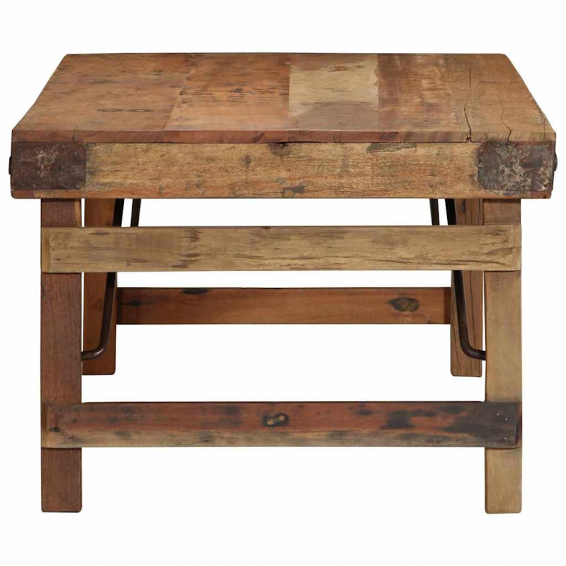Stolik kawowy Brązowy 110 x 55 x 40 cm Lite Drewno Recyklingowe